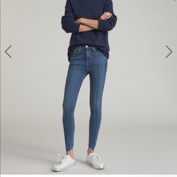 Rag & Bone High-Rise‎ Ankle Skinny Jeans in Manson Wash - Picture 1 of 13